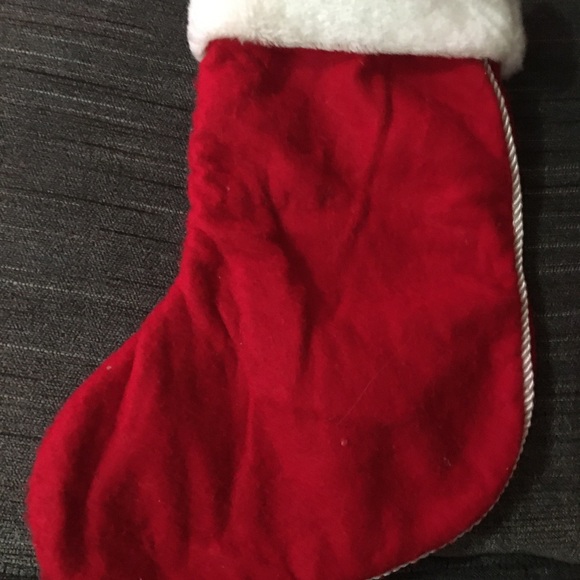 Red Christmas Stocking with White Trim - Picture 2 of 2